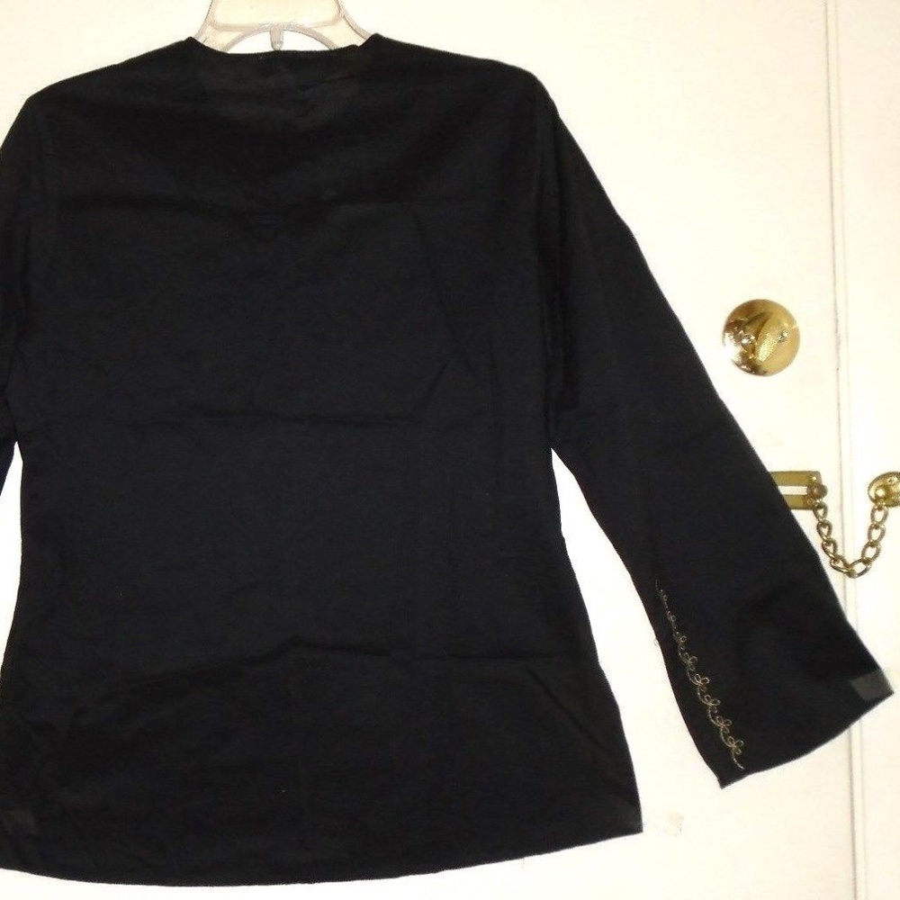 Vintage Beautifully Designed Cute Gold Peasant Beaded Sequin Embellish Top - Picture 4 of 11